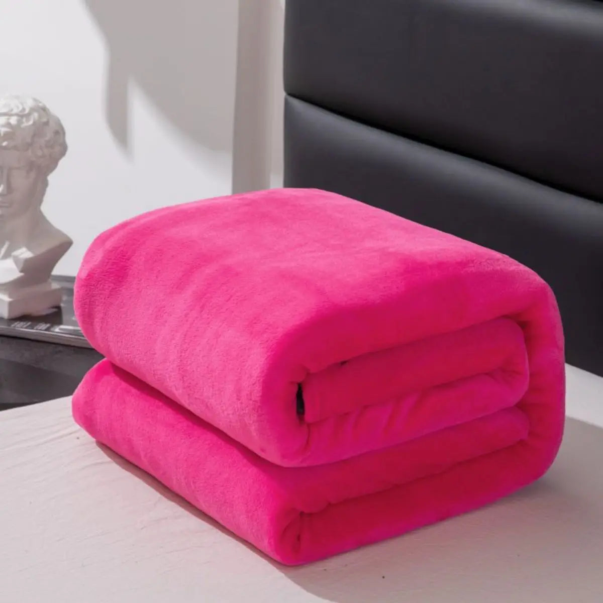 1pc, simple and plain colored plush blanket, multifunctional Farley plush blanket cover, thickened and warm