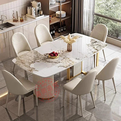 Marble Nordic Dining Table White Luxury Rectangle Space Savers Dining Table Modern Home Mesa De Comedor Kitchen Furniture