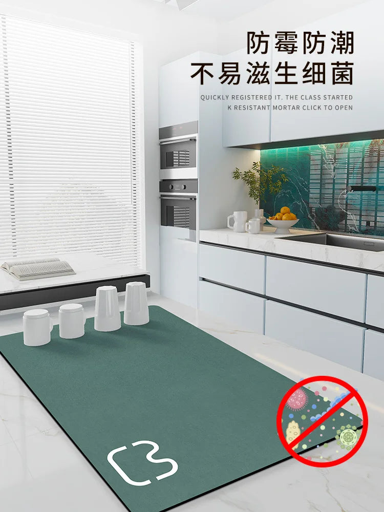 Kitchen Draining Mat Non-slip Drain Dish Drying Mats Coffee Pad Heat Resistant Tableware Placemat Dinnerware