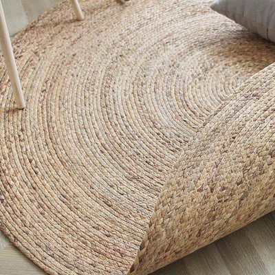 100% Straw Round Carpets Rugs for Living Room Bedroom Bulrush Natural Reed Grass Rattan Carpet Tea Table Floor Mats Hand-woven