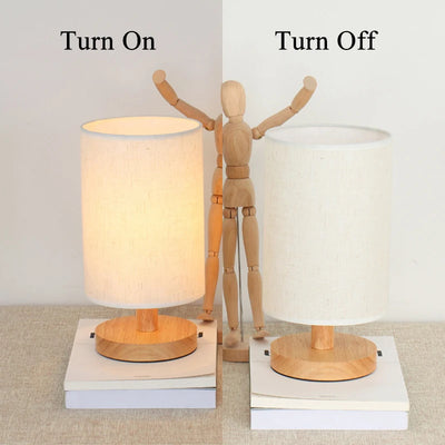 A Nordic Wood Table Lamp Night Light USB Powered Modern For Bedroom Illumination Warm White Gift Wooden Bedside Kids Room Decor