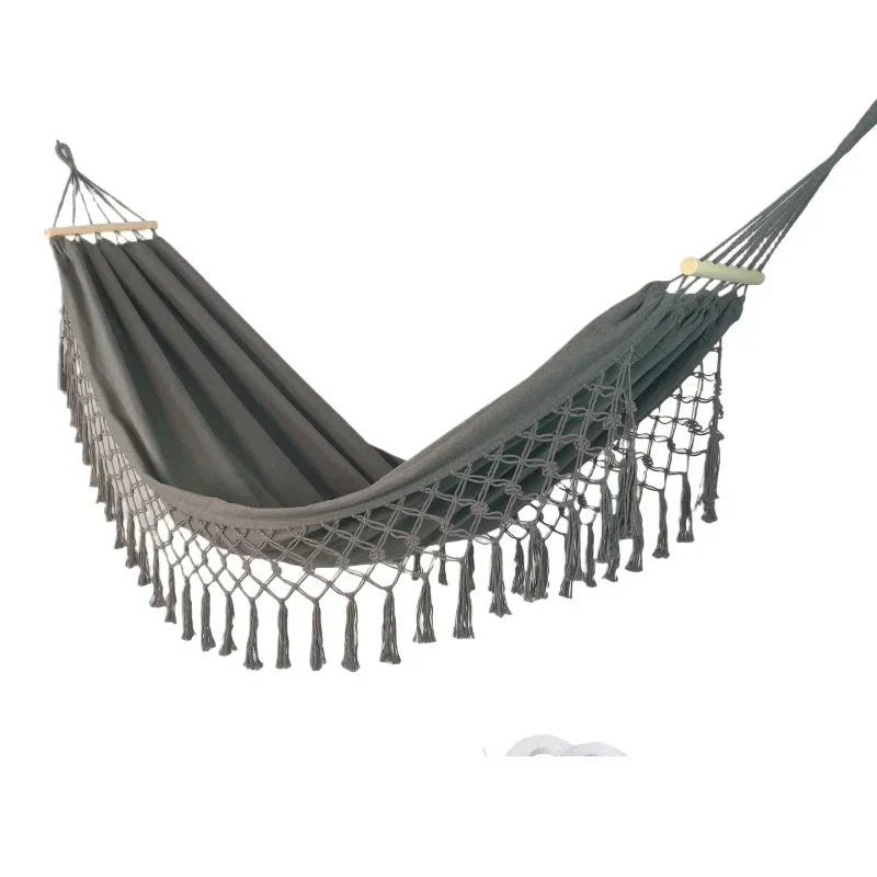 Hammock Outdoor Camping Leisure Canvas Thickened Swing Hammock Anti-rollover Perfect for Garden Patio Backyard