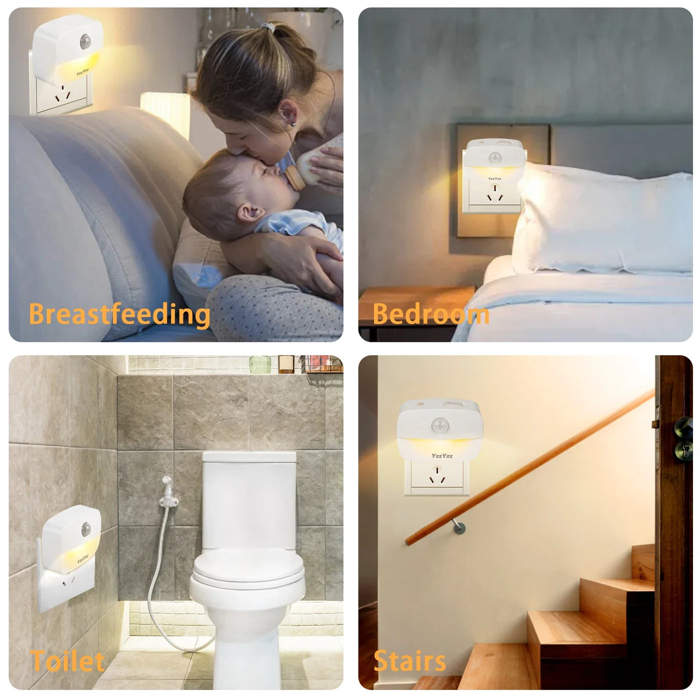 US European Plug LED Night Light PIR Motion Sensor Light Smart Lamp 110V 220V AAA Battery For Bedroom Bathroom Corridor Closet