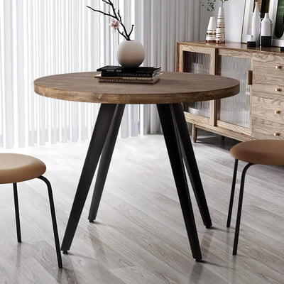 Round Dining Table, 31.5" Small Kitchen Table for 2-4 Person, Mid Century Modern Dining Table with 1.4" Thickness Wood