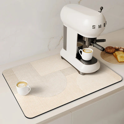 Coffee Machine Pad Rubber Dish Drying Mat Non-slip Kitchen Super Absorbent Mats Guard Countertop Protector Kitchen Accessories