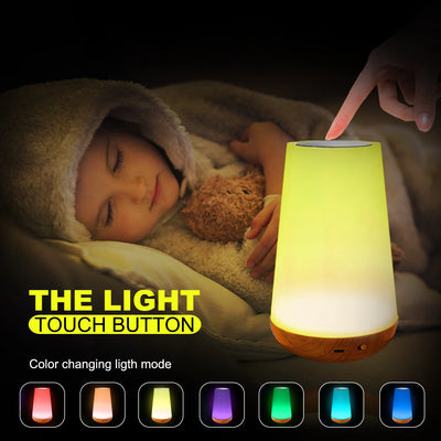 New Remote Controlled Wood Grain Night Light Learning Eye Protection Ambient Light Touch Pat Ambient Light Timed Off