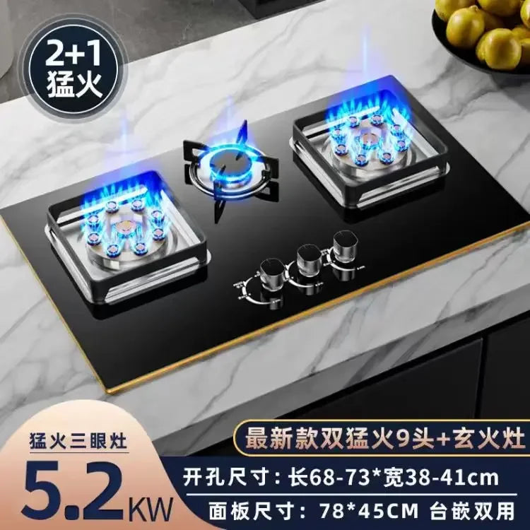 Gas Stove Household Three Stove Timing Table Embedded Dual-purpose Natural Gas Liquefied Gas Fire Stove Gas Stove