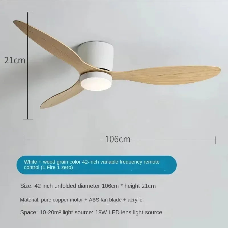 Modern LED Ceiling Fan Lights, Low Floor Decorative Lights with Remote Control, Home Lighting with Fans in Bedrooms and Homes