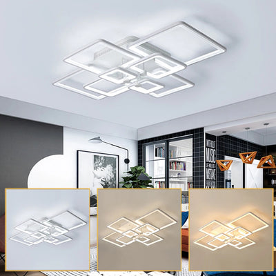 LOYALHEARTDY Modern LED Ceiling Light 8-Heads Square Frame Acrylic Ceiling Lamp Fixture Flush Mount Chandelier for Bedroom