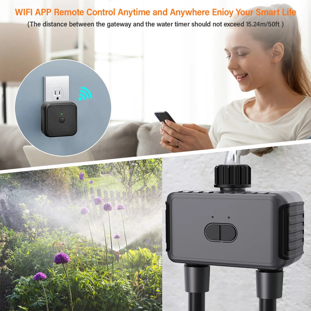 Tuya WIFI Smart Valve Automatic Water Timer Outdoor Farm Garden Intelligent Sprinkler Timer Work with Alexa and Google Assistant