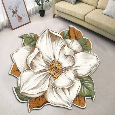 60cm Flower Shaped Carpets For Living Room Sofa Table Mat Toilet Water Absorbing Anti-slip Floor Mat Bedside Blanket Bedroom Rug