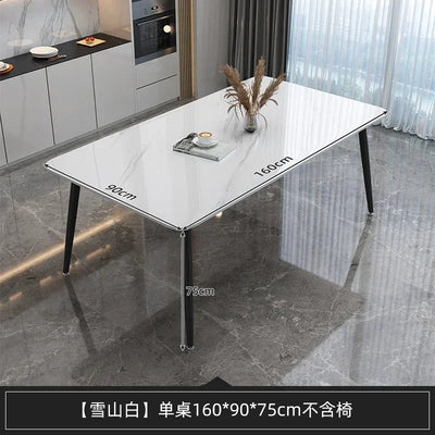 Design Luxury Dining Table Modern Living Nordic Minimalist Dining Table Rectangle Waterproof Set Sala Da Pranzo Home Furniture