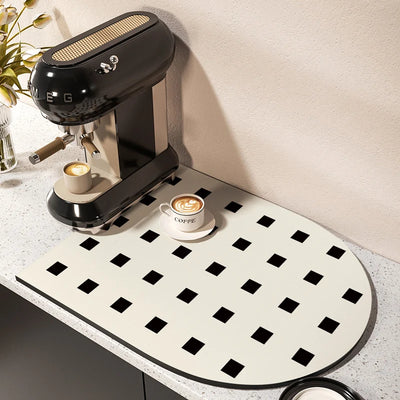 Coffee Machine Mat Waterproof Kitchen Dish Drying Mats Absorbent Drain Pad Non-slip Quick Dry Tableware Faucet Rug Dinnerware