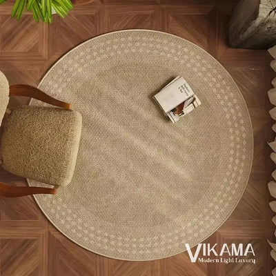 VIKAMA Round Simple Light Luxury Upgraded Material Living Room Bedroom Kitchen Bathroom Thickened Floor Mats Rug Carpet