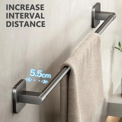 Non perforated suction cup wall mounted towel rack, bathroom storage rack, bathroom horizontal bar towel rack