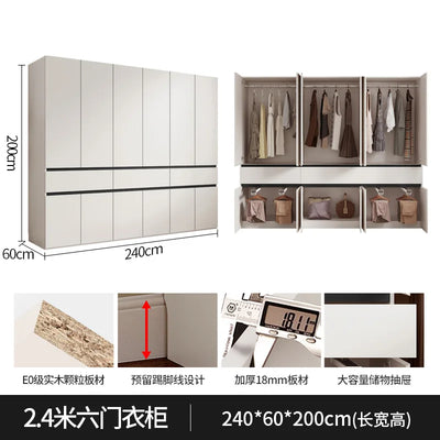 Wardrobe flat door split adult cabinet modern simple household rental room granule board combination bevel wardrobe