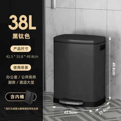 50 liter ultra large capacity stainless steel trash can, pedal style kitchen dedicated high-end household use