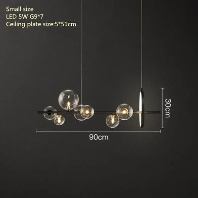 Nordic Living Room Simple Magic Bean Molecule Bubble Lamp Full Spectrum Eye Protection Bedroom Restaurant Glass Ball Chandelier