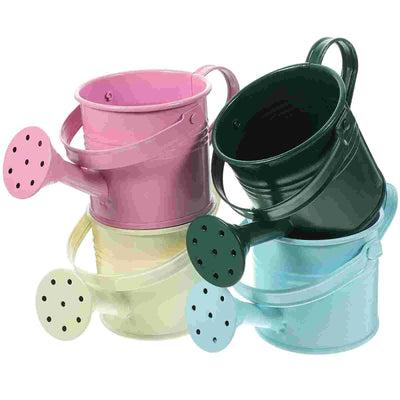 5 Pcs Watering Can with Long Mouth Home Pot Pink Cover for Plants Indoor