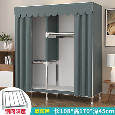 Simple Steel Frame Wardrobe  Easy Assembly, NonWoven Fabric Closet, Durable Storage Solution, Bedroom Organization