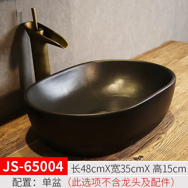 Jingdezhen Art Inter-Platform Basin Chinese New Style Ceramic Washbasin Bathroom Table Wash Basin