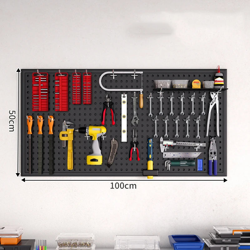 100 × 100CM Tool Wall Hole Plate Stainless Steel Universal Hanging Plate Storage Rack Wall Storage Board