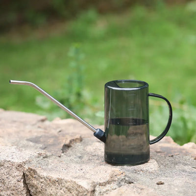 1pc Long Spout Watering Can - Stainless Steel with Transparent Scalefor Precise Watering of FlowersPotted Plants, and Greenery