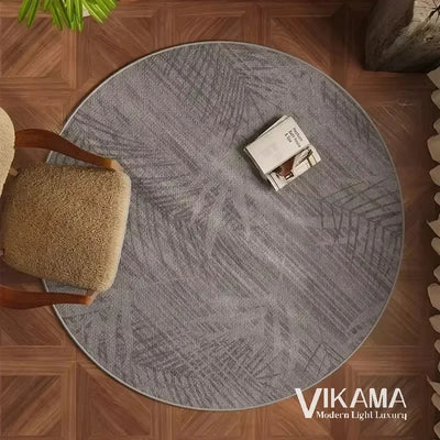 VIKAMA Round Simple Light Luxury Upgraded Material Living Room Bedroom Kitchen Bathroom Thickened Floor Mats Rug Carpet