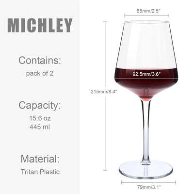 MICHLEY 2/4/6PCS Set Unbreakable Plastic Wine Glass Floating Goblet Transparent Tritan Plastic Wine Juice Drink For Pool Party