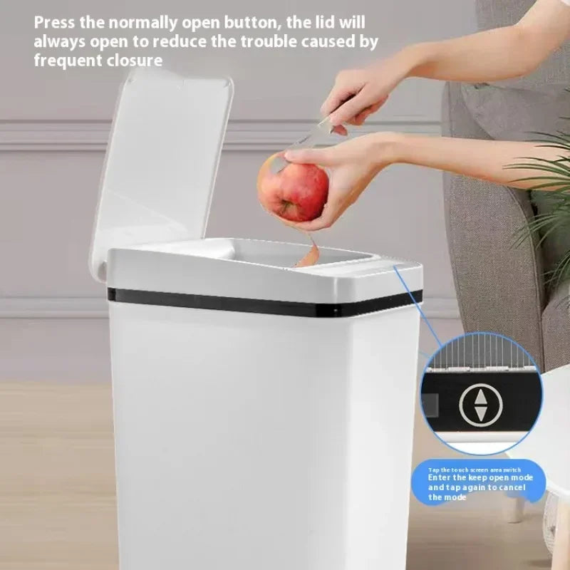 Smart Sensor Trash Can Electric Garbage Storage Bin Waterproof Seam Bathroom Kitchen Automatic Waste Collector 12L Home Supplies