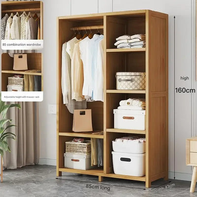 Space Saving Cheap Closet Modern Minimalist Nordic Display Lounge Open Wooden Wardrobe Storage Vestidores Trendy Furniture