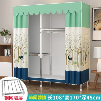 Simple Steel Frame Wardrobe  Easy Assembly, NonWoven Fabric Closet, Durable Storage Solution, Bedroom Organization