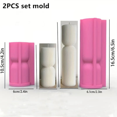 Roman Striped Cylindrical Candle Silicone Mold Rope Knot Candle Silicone Mold Pointed Stripe Geometric Shape Acrylic PC Mold