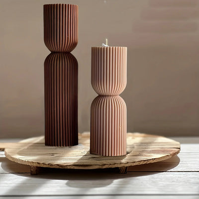 Roman Striped Cylindrical Candle Silicone Mold Rope Knot Candle Silicone Mold Pointed Stripe Geometric Shape Acrylic PC Mold