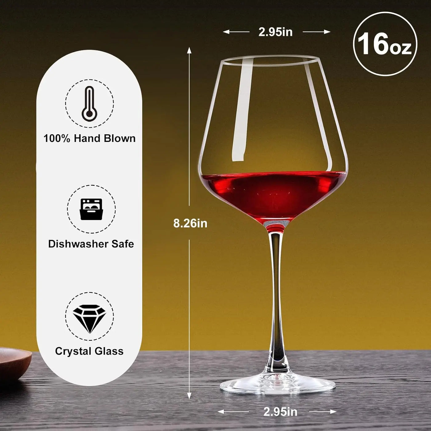 GIANXI 460ML Home Party Wine Glasses Transparent Glass Cup Household Soju Glass Beverage Liquor Goblet KTV Bar Supplies