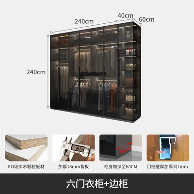 With Glass Doors Wardrobes Multilayer Luxury Storage Open Closets Wardrobes Cabinet Shelves Guarda Roupas Bedroom Furniture