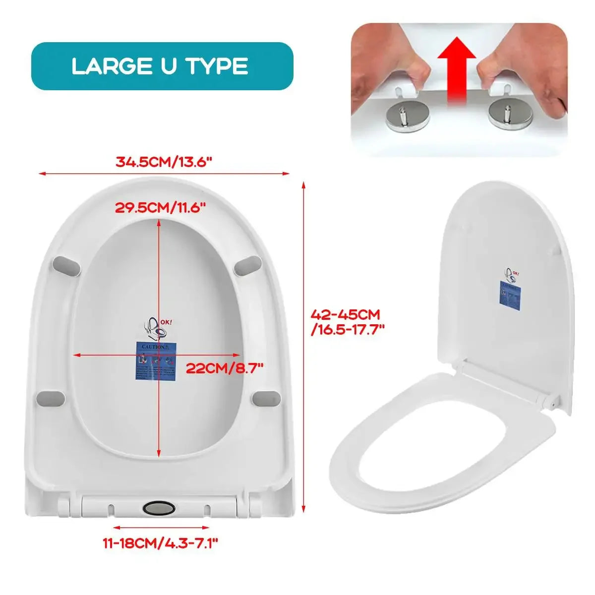 4 Types Square O V U Universal WC Toilet Seats Cover Toilet Lid Thicken Replacement Shape PP Board Soft Foam Gasket Toilette Use