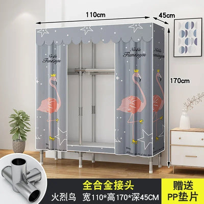 Simple Steel Frame Wardrobe  Easy Assembly, NonWoven Fabric Closet, Durable Storage Solution, Bedroom Organization