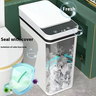 Smart Sensor Trash Can Electric Garbage Storage Bin Waterproof Seam Bathroom Kitchen Automatic Waste Collector 12L Home Supplies