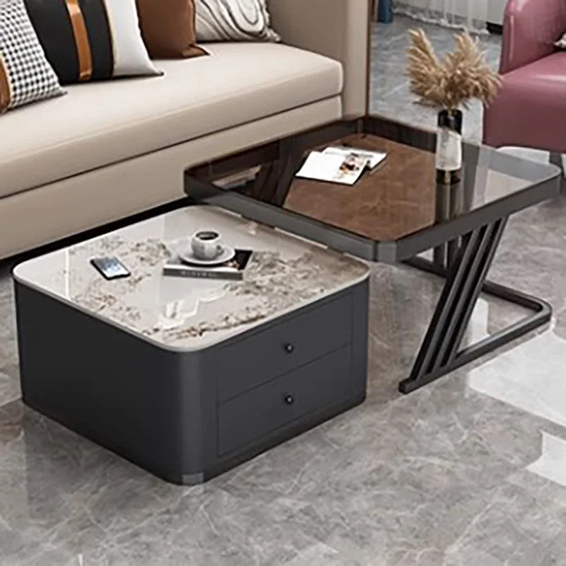 Gold Luxury Nordic Coffee Tables Living Room Square Modern Coffee Tables Storage Design Mesa De Centro De Sala Home Furniture