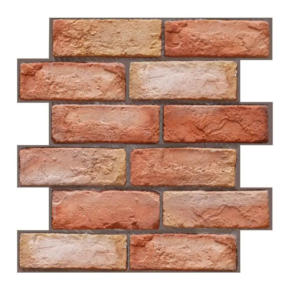 10pcs 3D Faux Brick Peel and Stick Wall Panel Farmhouse Self-adhesive Tile Sticker Mold Water Resistant 30cm X 30cm