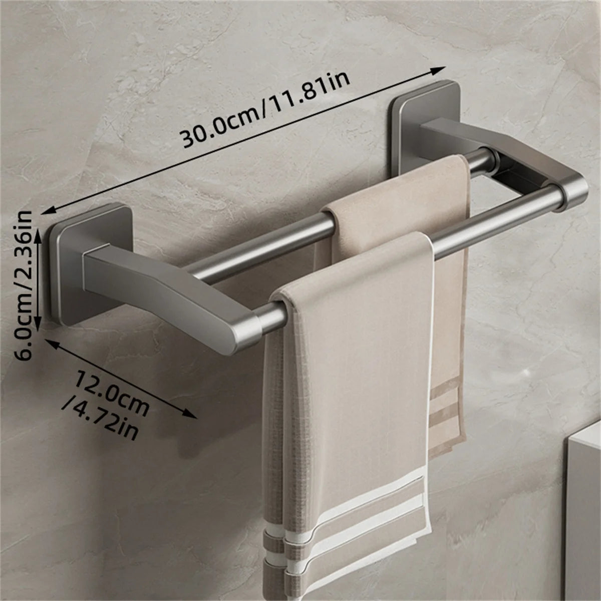 Self-adhesive Home Bathroom Towel Rack Without Drilling Wall Mounted Towel Holder Kitchen Bathroom Storage Rack Shelf