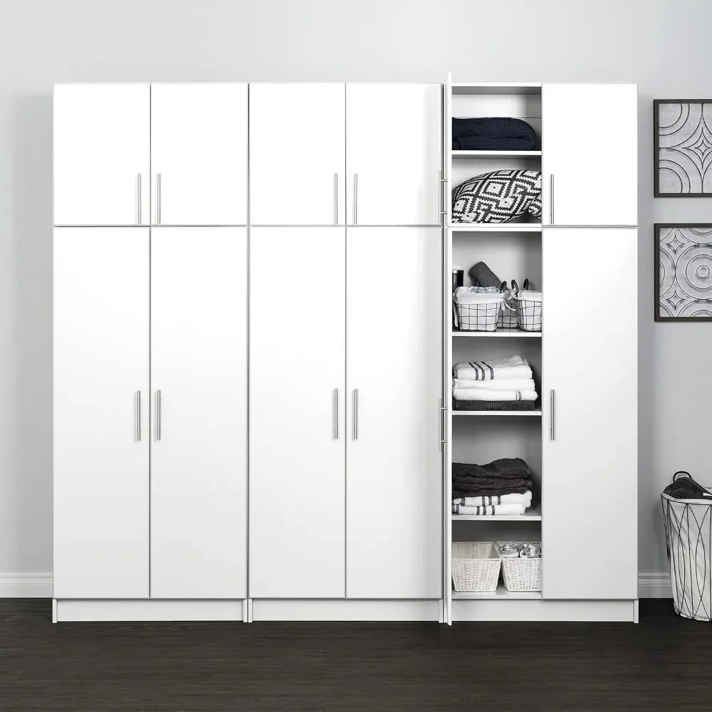 Functional 6 Piece Garage Cabinet & Storage System Set D, Easy Garage Closet Shop Cabinet 16" D x 96" W x 89" H, White