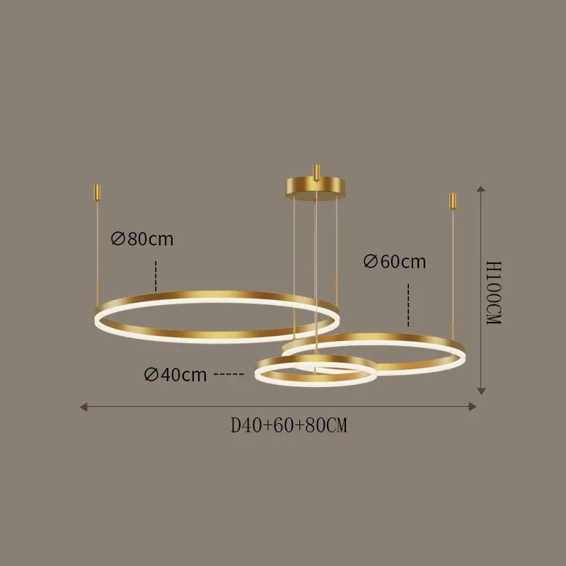 Nordic modern led living room chandelier Study Ring bedroom Dining Room Home decor chandelier Interior lighting