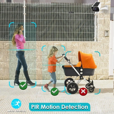 Wireless Solar Bullet Camera WiFi 1080P Outdoor Battery  CCTV Surveillance Camera Home Security Protection 4x Zoom PIR Detection