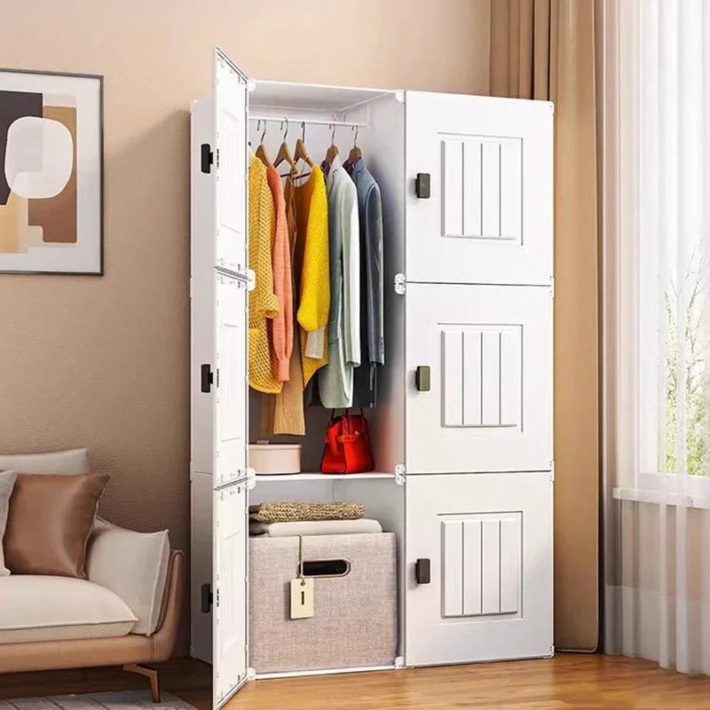 Nordic Minimalist Wardrobe Cupboard Storage Organizer Partitions Bedroom Closet Portable Living Room Muebles Trendy Furniture