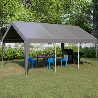 LZBEITEM 13x20 Heavy Duty Steel Carport Storage Canopy Garage Tent w/ Removable Sidewalls