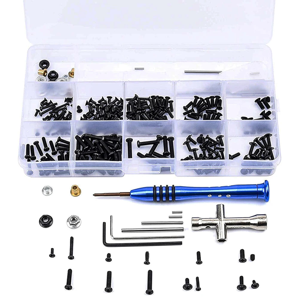 316pcs RC Car Tools & Screws Box Kit Set M2 M2.5 M3 Screws Repair Supplies for Wltoys 1/14 144001 RC Car Accessories