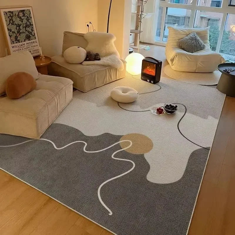 Modern simple living room fully covered carpet sofa tea table wear-resistant anti-slip easy care imitation cashmere carpet