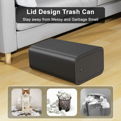 New Trash Can Household Swing Lid Toilet Living Room Office High-looking Paper Basket Bathroom Kitchen Trash Can